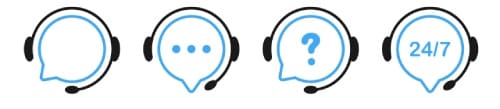 Support Service. Chat vector icons. Call center symbols. Headset symbols. Hotline concept. Vector illustration